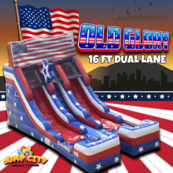 E2 16ft Old Glory Double Lane Water Slide