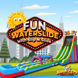 G1/F1 28ft Fun Dual Lane Water Slide with Slip N Slide