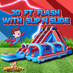 C6/C7 Flash 20ft Dual Lane Waterslide with Pop Out Slip N Slide