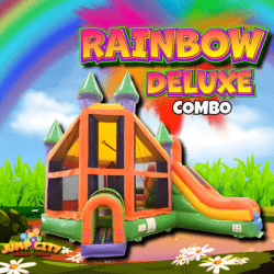 B10 Rainbow Deluxe Inflatable Castle with Dry Slide