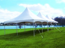 1 High Peak 20ft x 60ft Tent - Installed with Rain Gutters