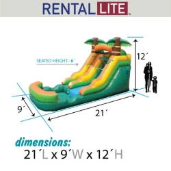 12ft20Tropical20Water20Slide20Dimentions 1775786071 12ft Tropical Water Slide - Best for 6 y/o and under