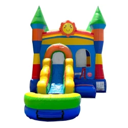 Bounce20House20Rental202 1776572352 Rainbow Castle Smiley Face Wet/Dry Bounce House