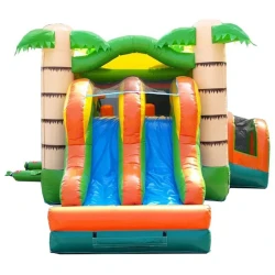 Double20Lane20Inflatable 1776448064 D4 Tropical Bounce House Double Lane Slide Combo