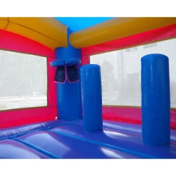 Double20Lane20Interior 1776447935 D6 Pink Bounce House with Double Lane Slide