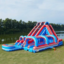Flash20Bouncer 1776102863 C6/C7 Flash 20ft Dual Lane Waterslide with Pop Out Slip N Slide