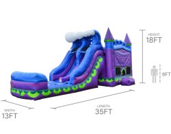 Inflatable20Size 1776445892 B7 16ft x 40ft Mighty Wave Dual Lane 6 in 1 Wet/Dry Combo