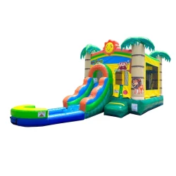Inflatable20rental201 1776573486 Tropical Jungle Castle Smiley Face Wet/Dry Bounce House Slide