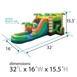 Mega20Tropical20Inflatable20Size 1776484168 C8 16 x 32 Mega Tropical Water Slide Bounce House Combo