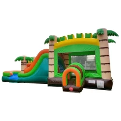 Mega20Tropical20inflatable202 1776484168 C8 16 x 32 Mega Tropical Water Slide Bounce House Combo