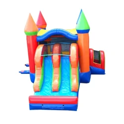 Modern20Rainbow20Double20Lane20Slide 1776447757 D5 Modern Rainbow Bounce House with Double Lane Slide
