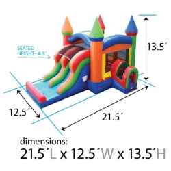 Modern20Rainbow20Inflatable 1776447756 D5 Modern Rainbow Bounce House with Double Lane Slide