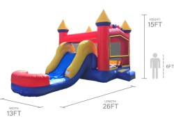 Multicolor20Bounce20House20Dimentions 1776448405 I1 Multicolor Wet/Dry Slide Combo