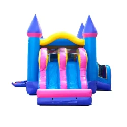 Pink20Double20Lane 1776447935 D6 Pink Bounce House with Double Lane Slide