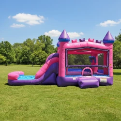 Pink20Inflatable20bounce20house20with20slide 1776571225 Pink and Purple Water Slide Combo With Pool