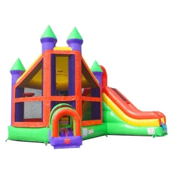B10 Rainbow Deluxe Inflatable Castle with Dry Slide