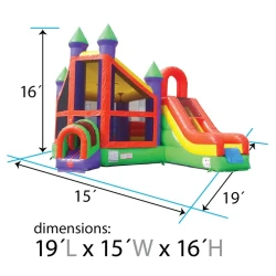 B10 Rainbow Deluxe Inflatable Castle with Dry Slide