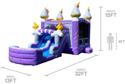 Thunder20Dual20Lane20Size 1776470490 C10 or C11 Thunder Dual Lane Water Slide Combo with Pool