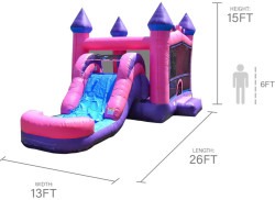 pink20bouncer20with20slide 1776571224 Pink and Purple Water Slide Combo With Pool