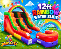 12ft Rainbow Water Slide - Best for 6 y/o and under