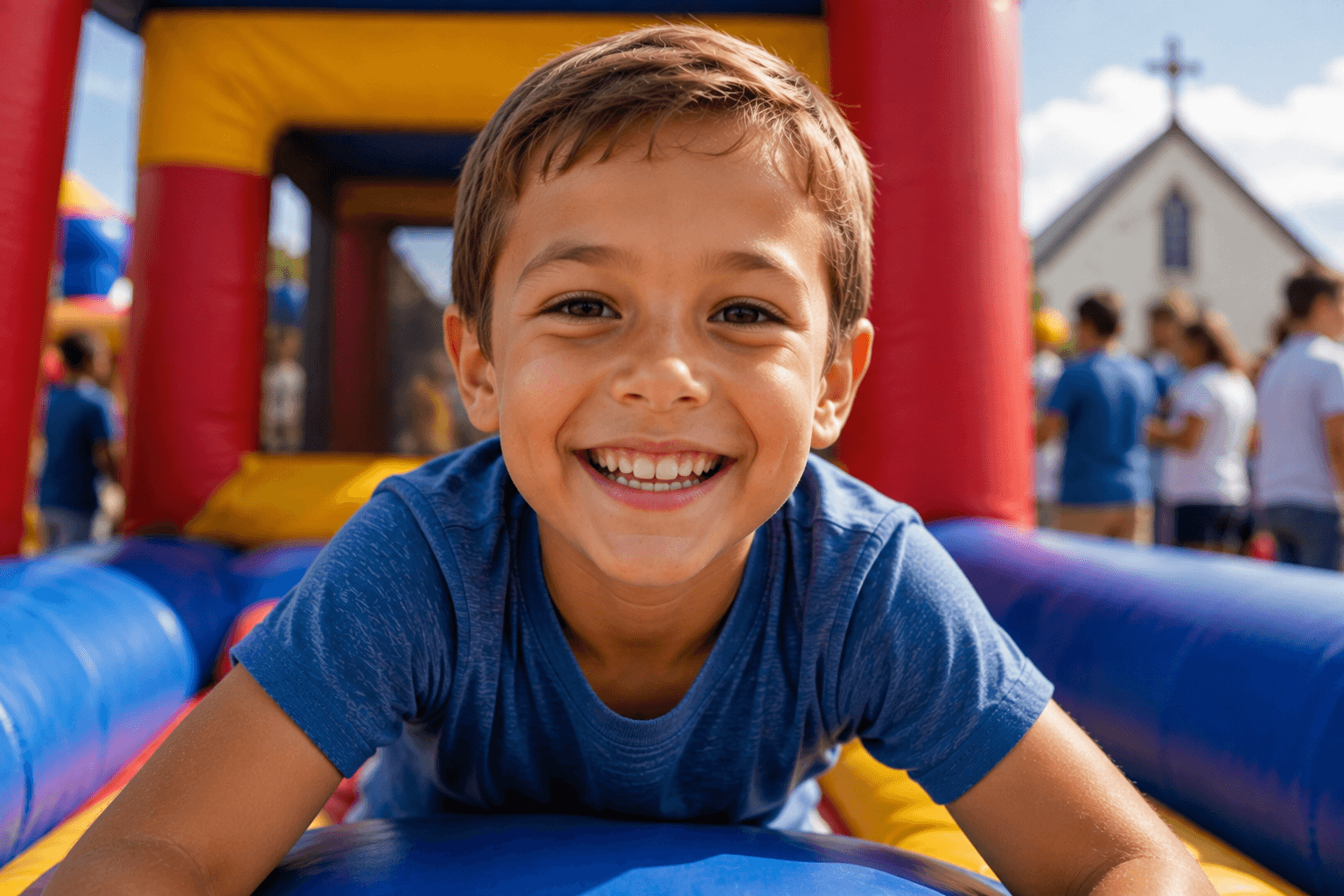 Inflatable rentals at a Twin Cities church festival