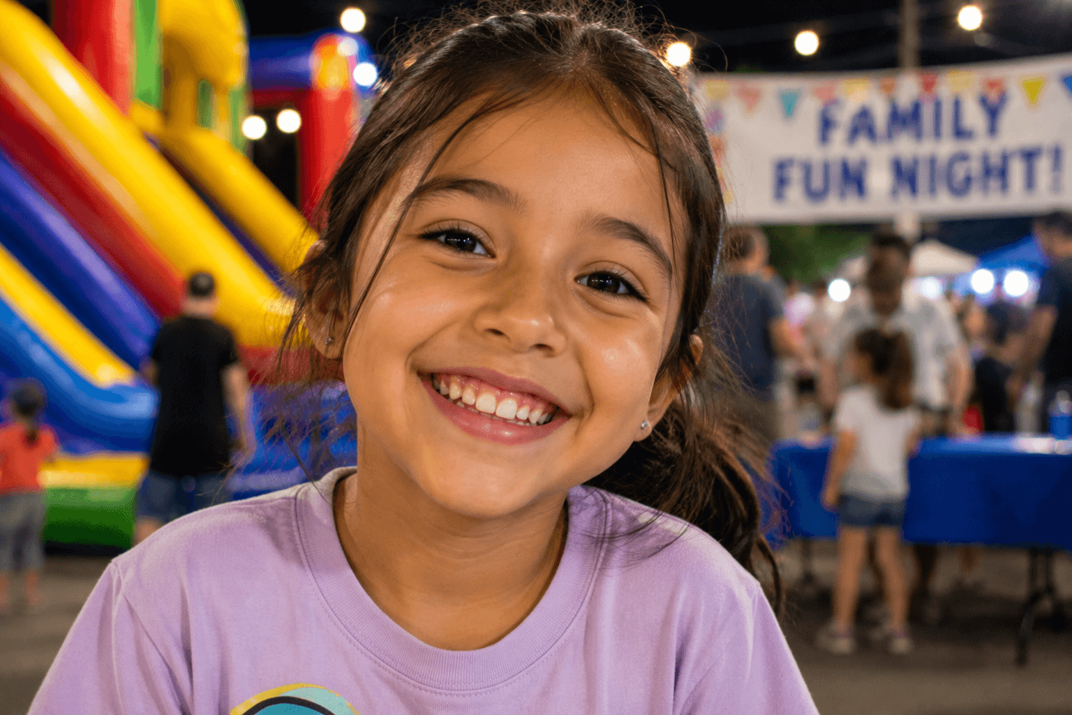 Inflatable rentals at a Twin Cities school family fun night