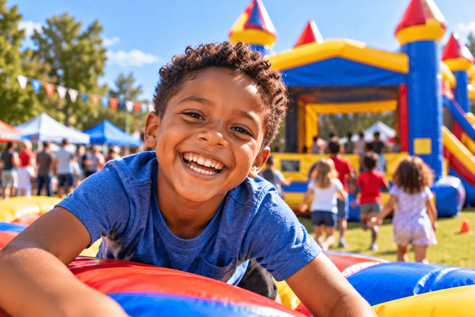 Inflatable rentals at a Minnesota community festival