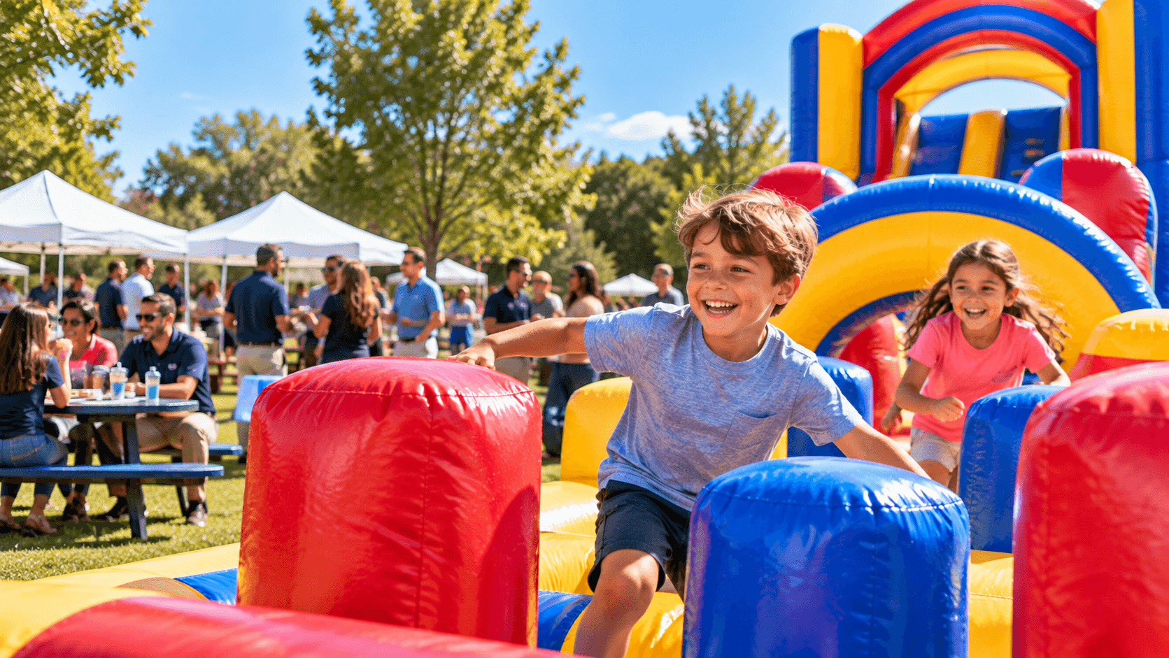 Inflatable rentals at a Twin Cities company picnic